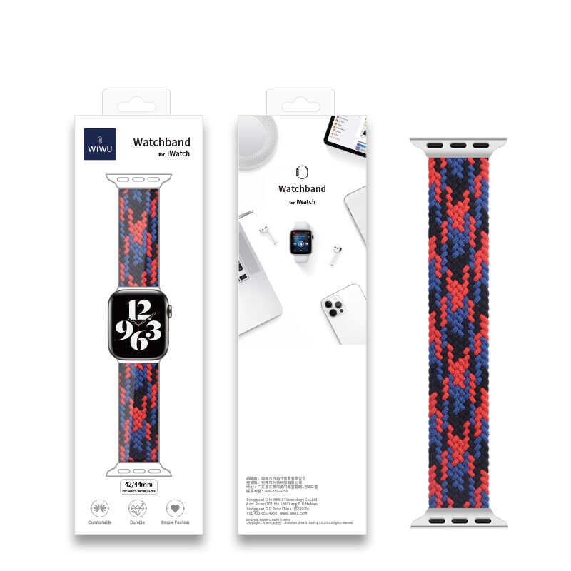 Watch Ultra 49mm Kordon Wiwu Braided Solo Loop Contrast Color Medium Strap Kayış - 4 Watch Ultra 49mm Kordon Wiwu Braided Solo Loop Contrast Color Medium Strap Kayış - 4